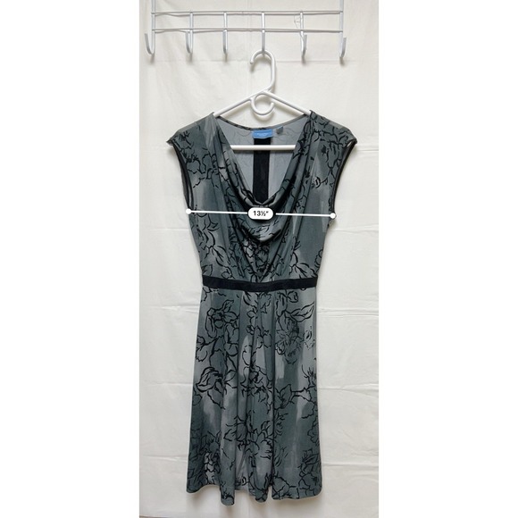 Simply Vera Wang Dress Womens Size S gray floral sundress Small Black BKO-C - Picture 5 of 11